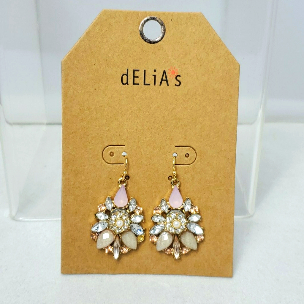 Delia's Clustered Floral Stone Drop Earrings